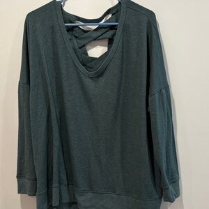 Women's Green Crisscross Back Top